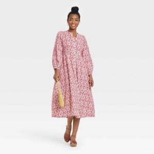 NWT Universal Thread @ Target Women's Balloon Long Sleeve Button-Front Dress